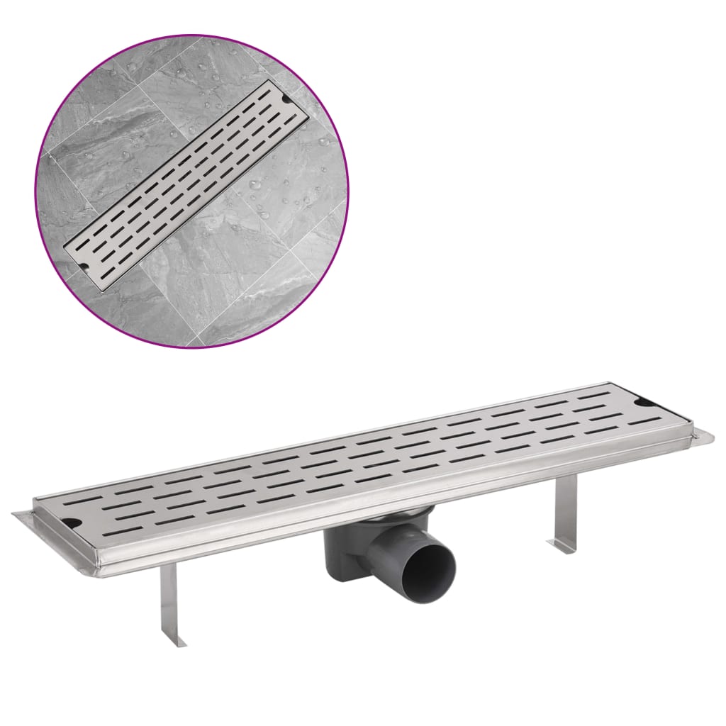 linear shower drain, 530x140mm, stainless steel