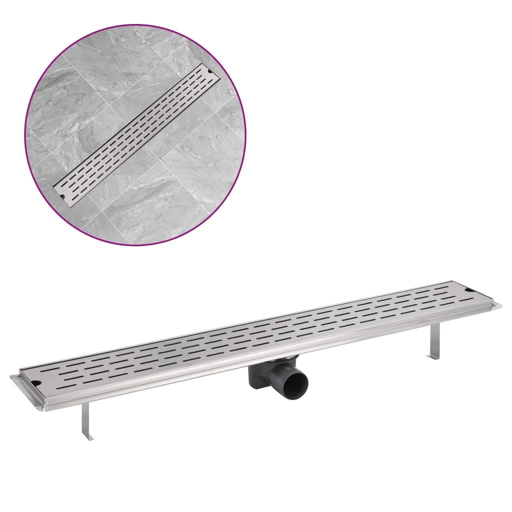 linear shower drain, 830x140 mm, stainless steel