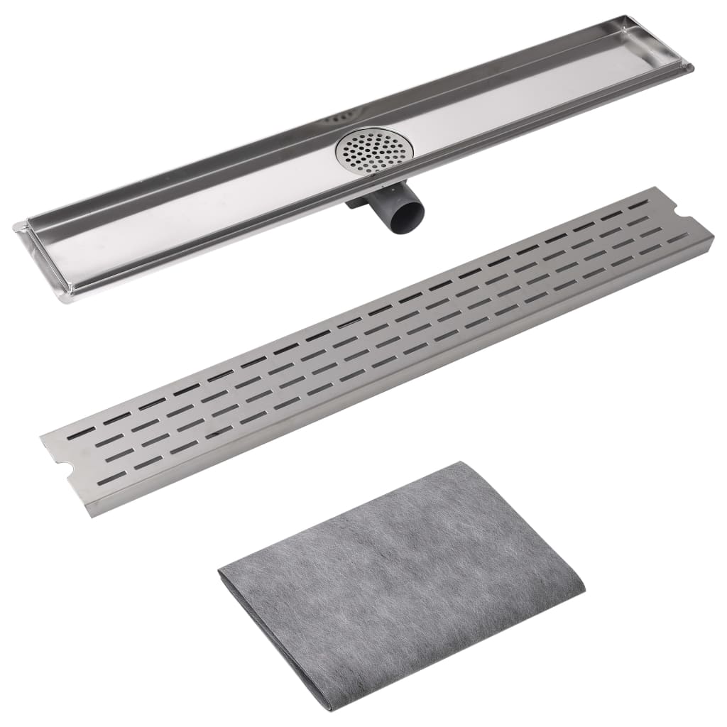linear shower drain, 830x140 mm, stainless steel
