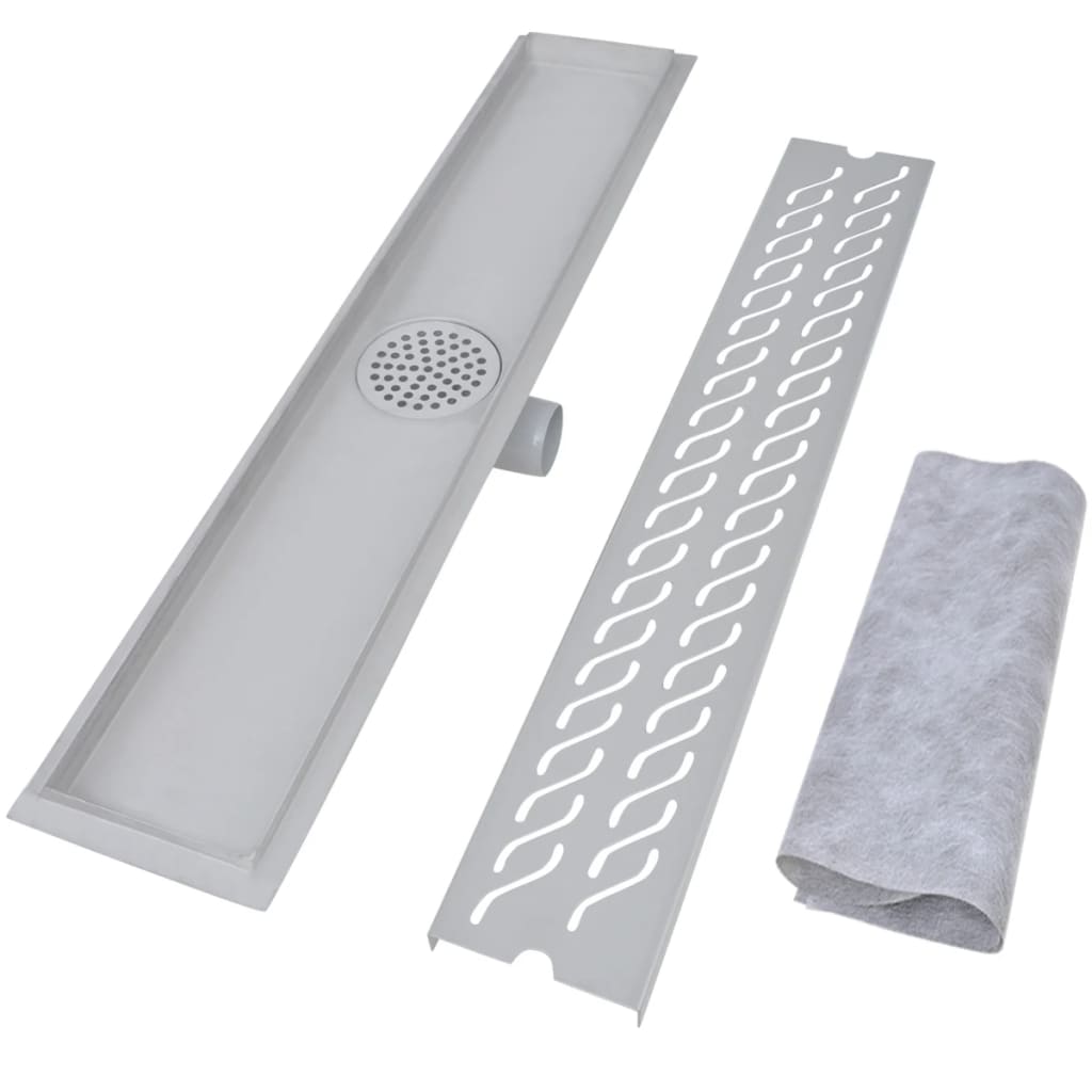 linear shower drain, 730x140 mm, stainless steel