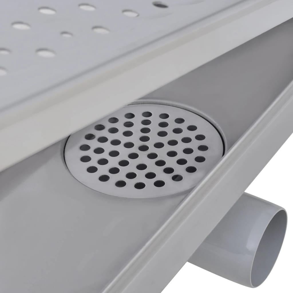 linear shower drain, 630x140 mm, stainless steel