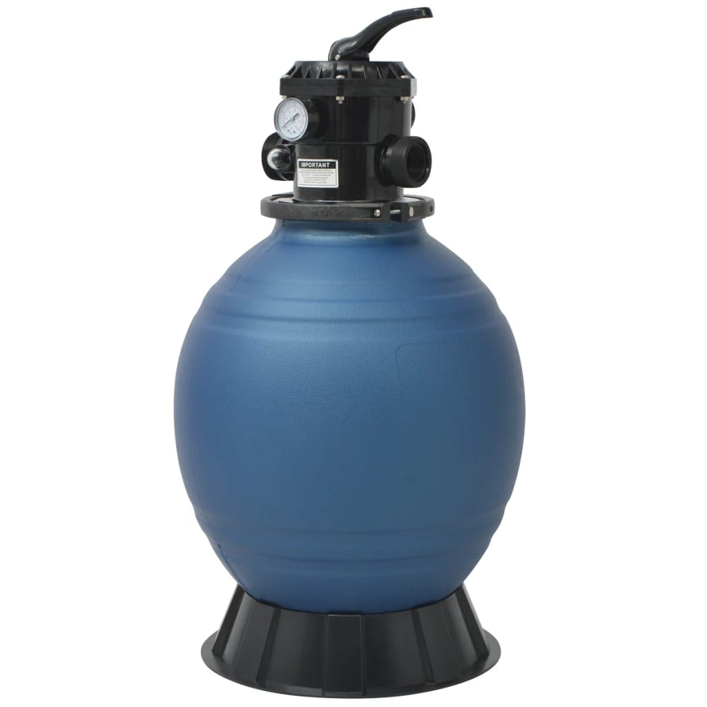 Песочный фильтр для бассейна с 6-позиционным клапаном, 460 мм, синий