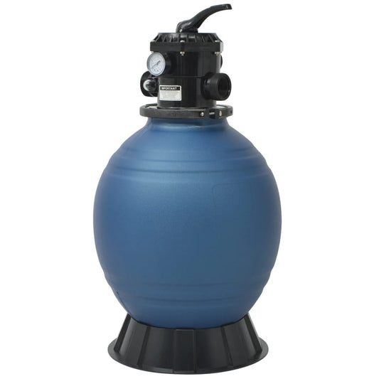 Песочный фильтр для бассейна с 6-позиционным клапаном, 460 мм, синий