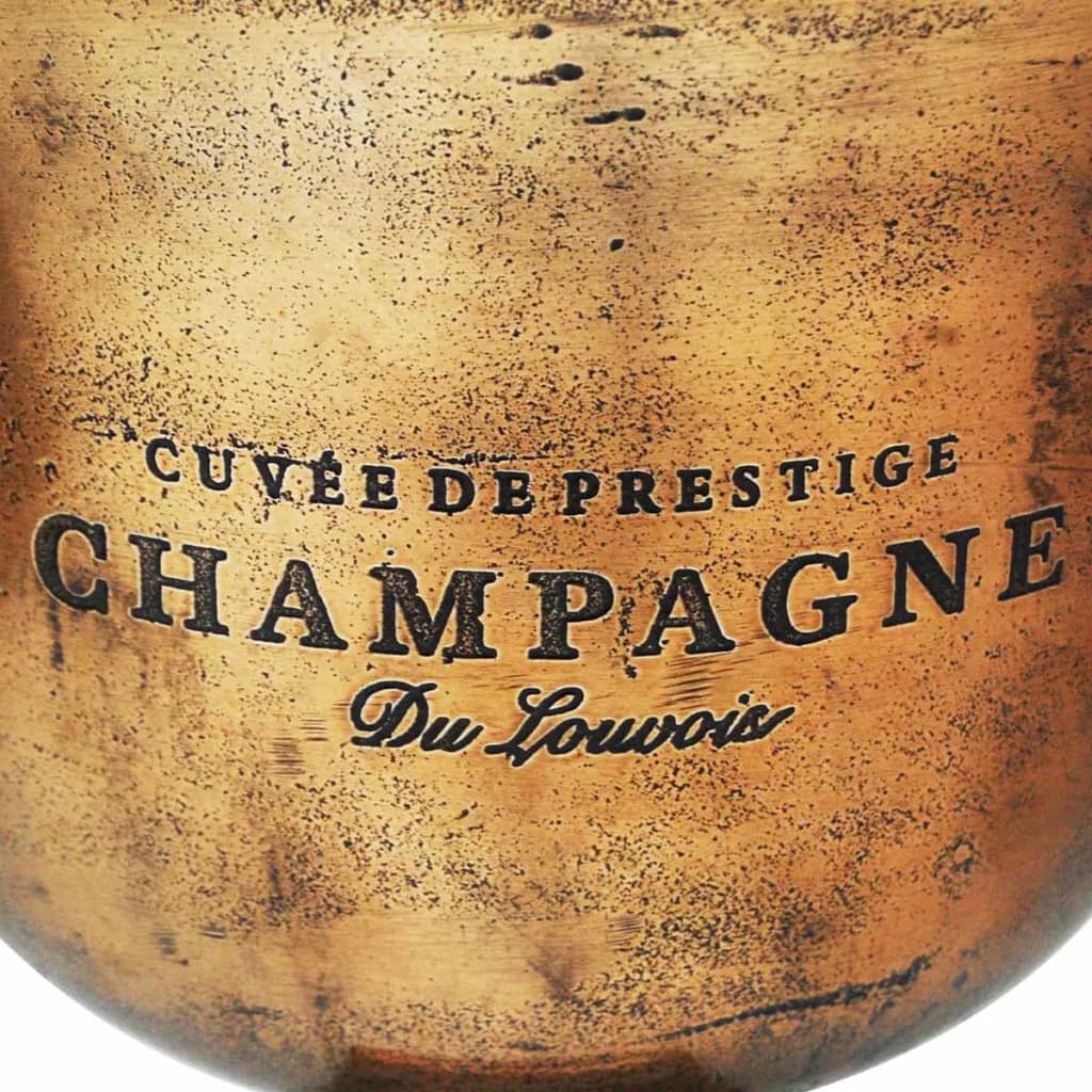 šampanieša dzesēšanas trauks, trofejas kausa forma, brūns varš