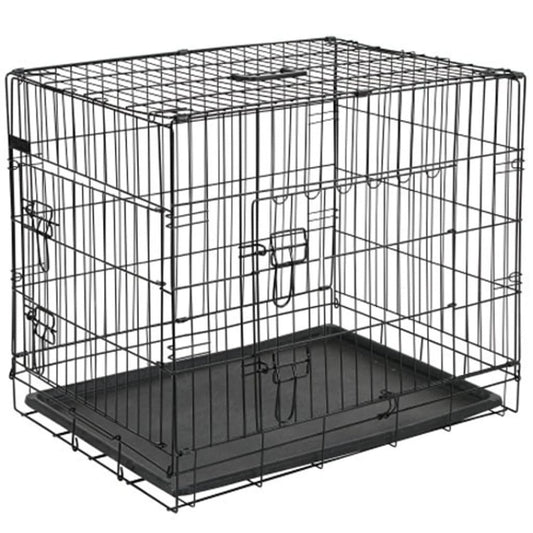 @Pet dog transport crate, metal, 107x70x77.5 cm, black