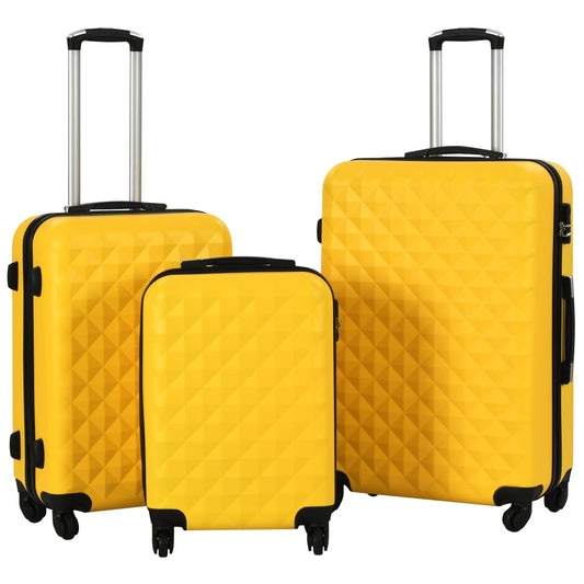 набор жестких чемоданов, 3 шт., ABS, желтый