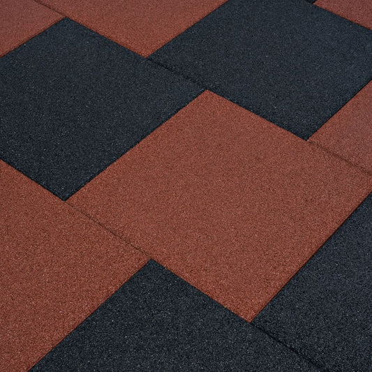 safety tiles, 12 pcs., 50x50x3 cm, red rubber