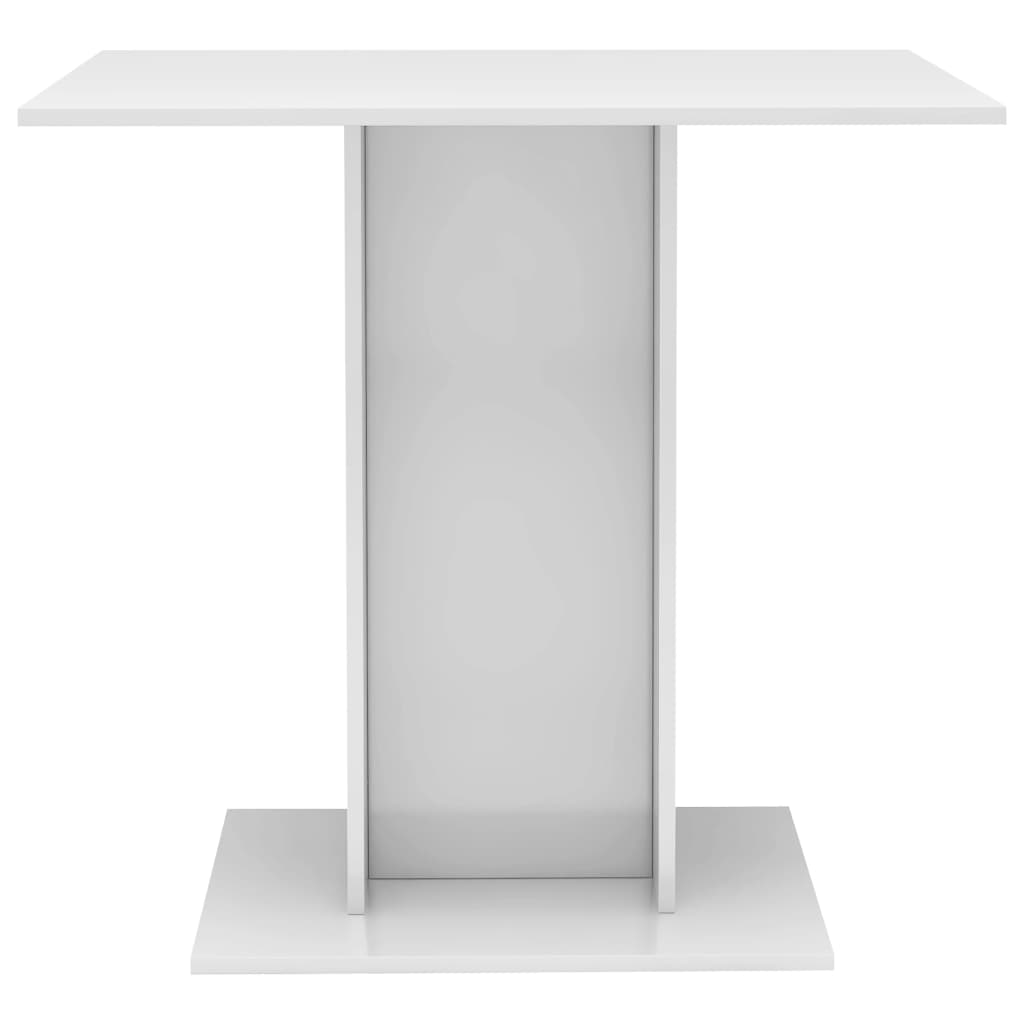 virtuves galds, 80x80x75 cm, spīdīga balts, skaidu plāksne