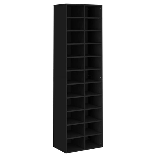 shoe cabinet, black, 54x34x183 cm, chipboard