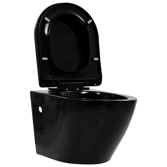 toilet bowl, wall-mounted, black ceramic