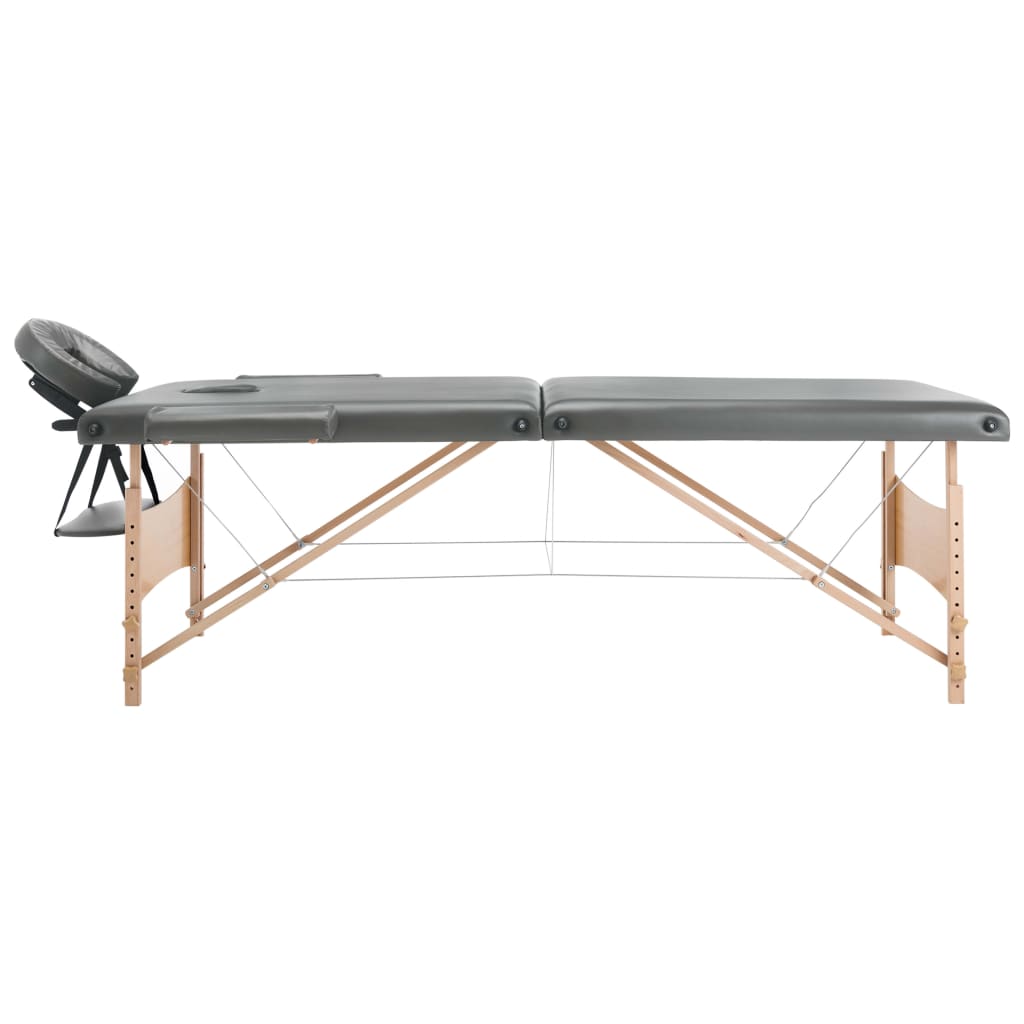 masāžas galds, 2 daļas, 186x68cm, koka rāmis, antracītpelēks