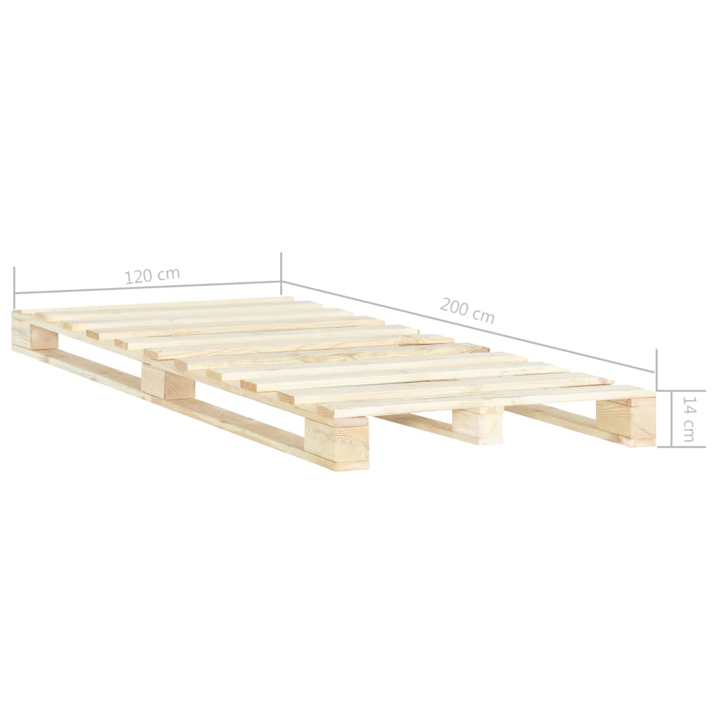 pallet bed frame, 120x200 cm, solid pine wood