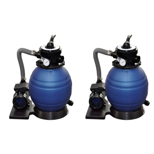 pool pumps with sand filter, 2 pcs., 400 W, 11000 l/h