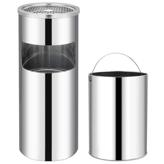 garbage can with ashtray, 30 L, stainless steel