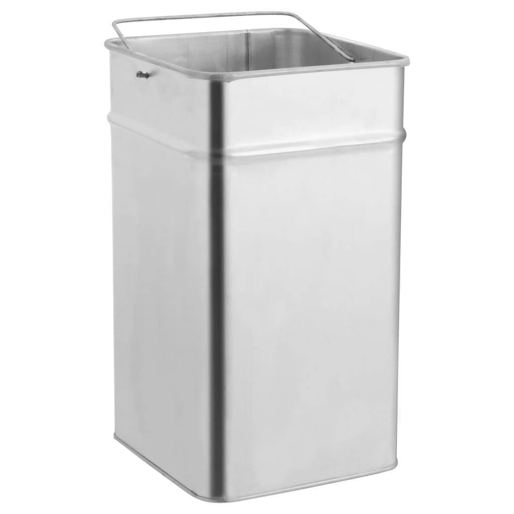 garbage can with ashtray, 36 L, stainless steel