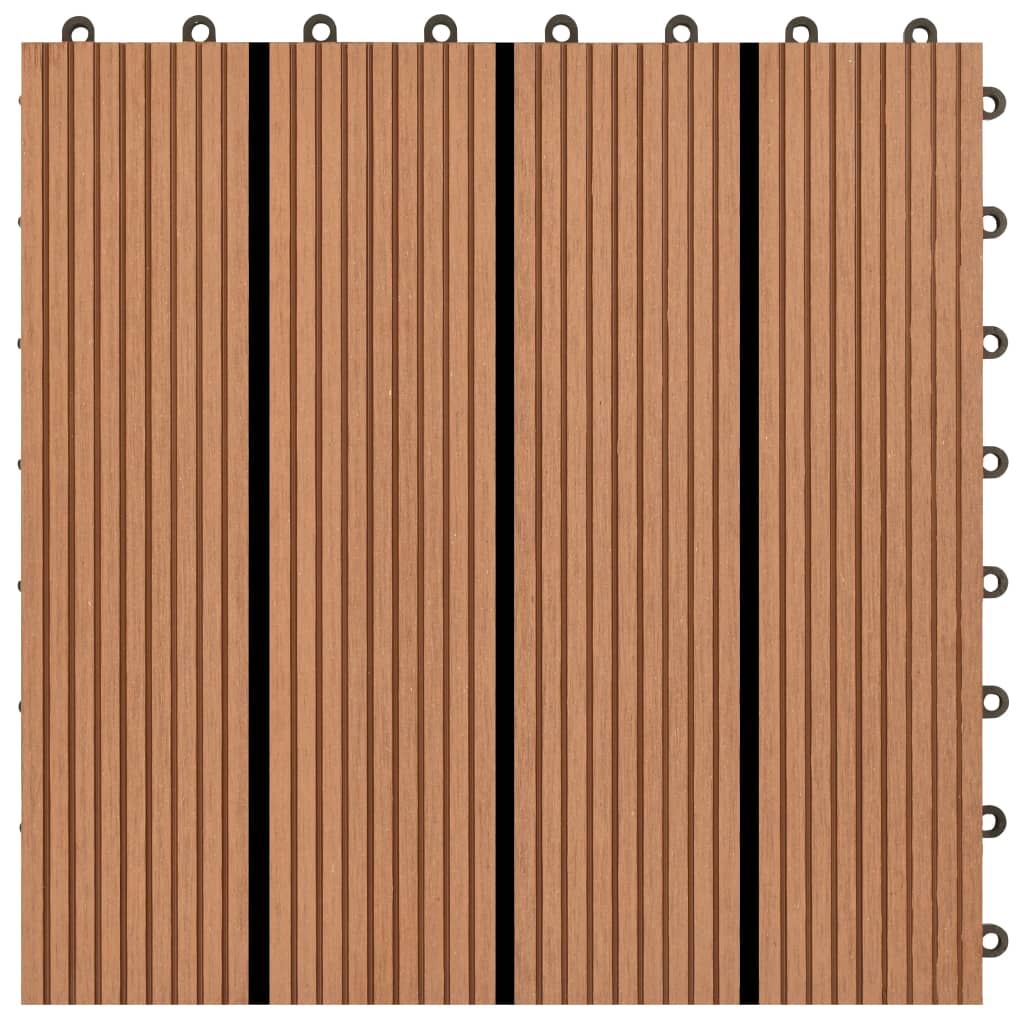 terases flīzes, 22 gab., WPC, 30x30 cm, 2 m2, brūnas