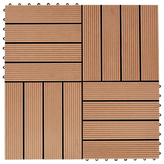 terases flīzes, 22 gab., WPC, 30x30 cm, 2 m2, tīkkoka krāsā
