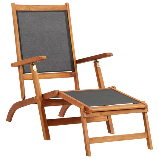 outdoor beach chair, solid acacia wood and textile