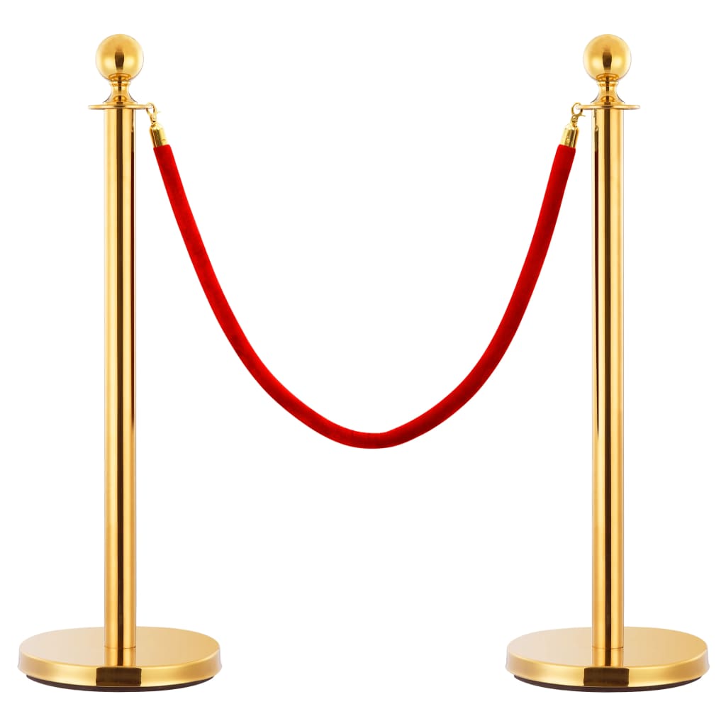 3-piece set of VIP row barriers, stainless steel