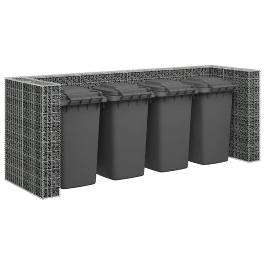 gabion for waste bins, galvanized steel, 320x100x120 cm