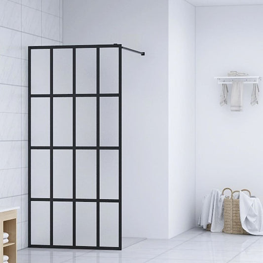shower wall, frosted tempered glass, 100x195 cm