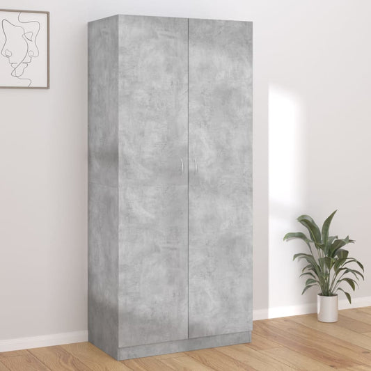 skapis, betona pelēks, 90x52x200 cm, skaidu plāksne