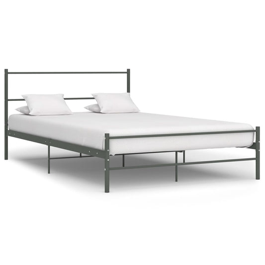 bed frame, gray metal, 160x200 cm