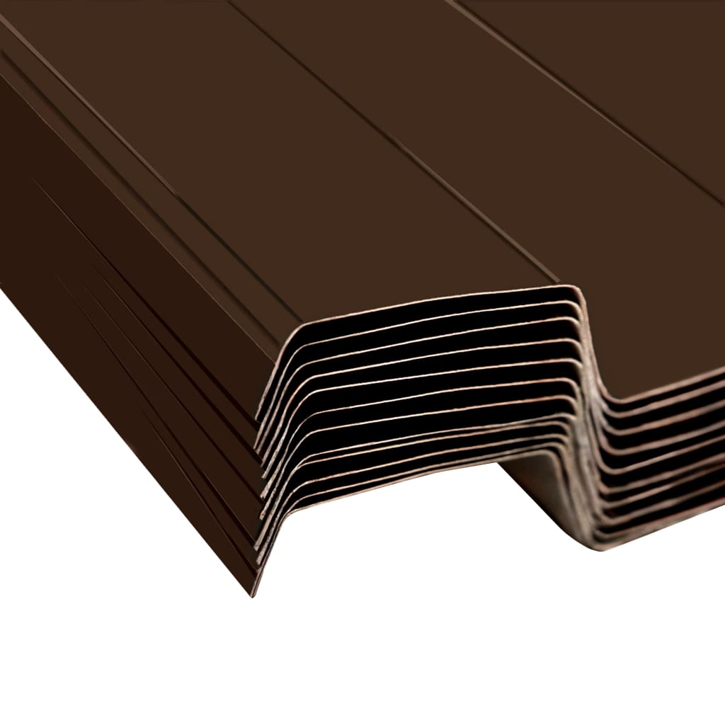 roof panels, 12 pcs., brown, galvanized steel