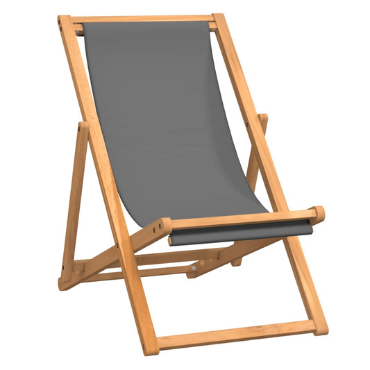 saliekams pludmales krēsls, masīvs tīkkoks, pelēks