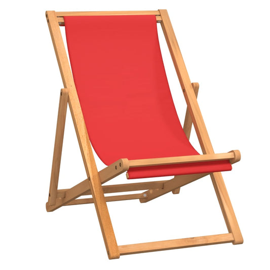 saliekams pludmales krēsls, masīvs tīkkoks, sarkans