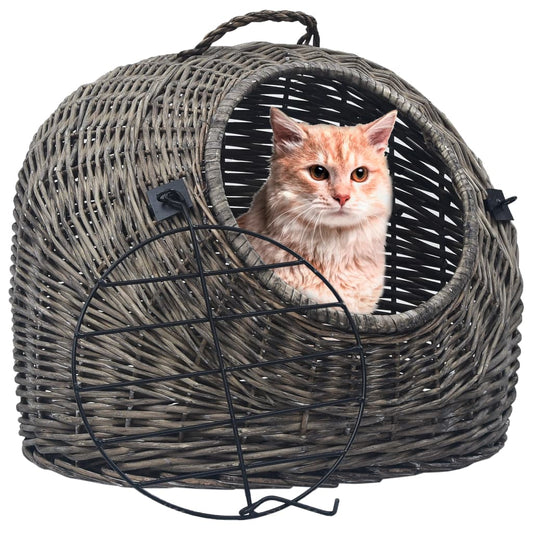 cat transport box, gray, 60x45x45 cm, natural willow