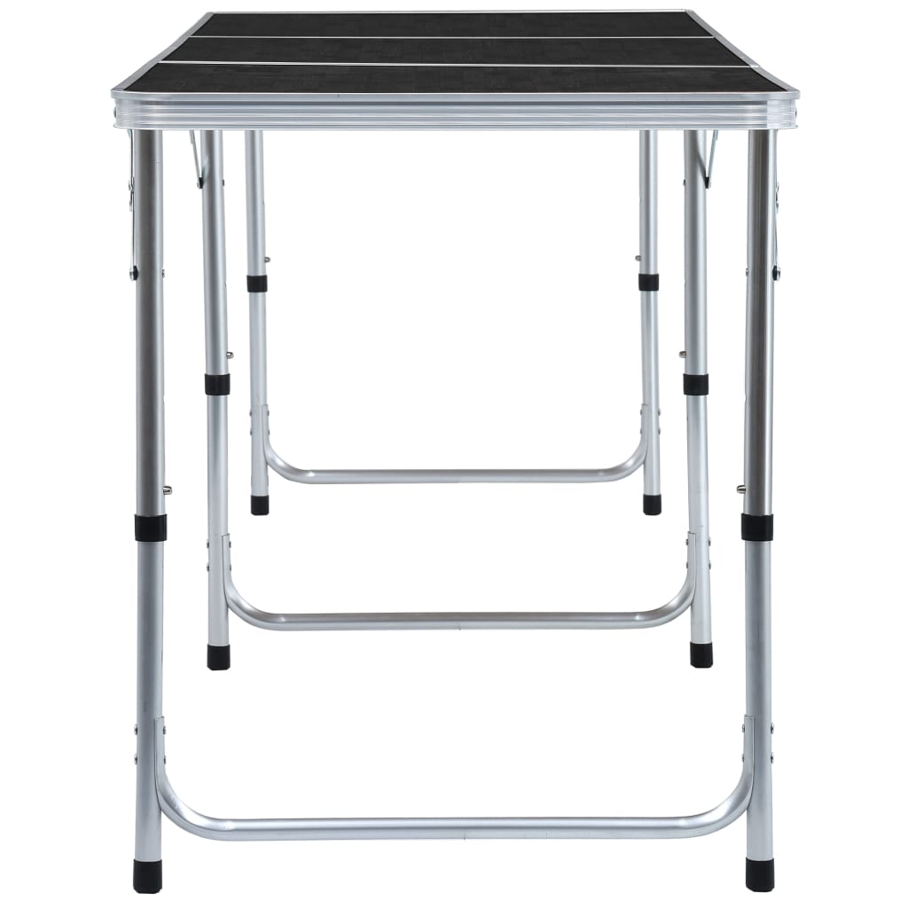 saliekams kempinga galds, pelēks, alumīnijs, 180x60 cm