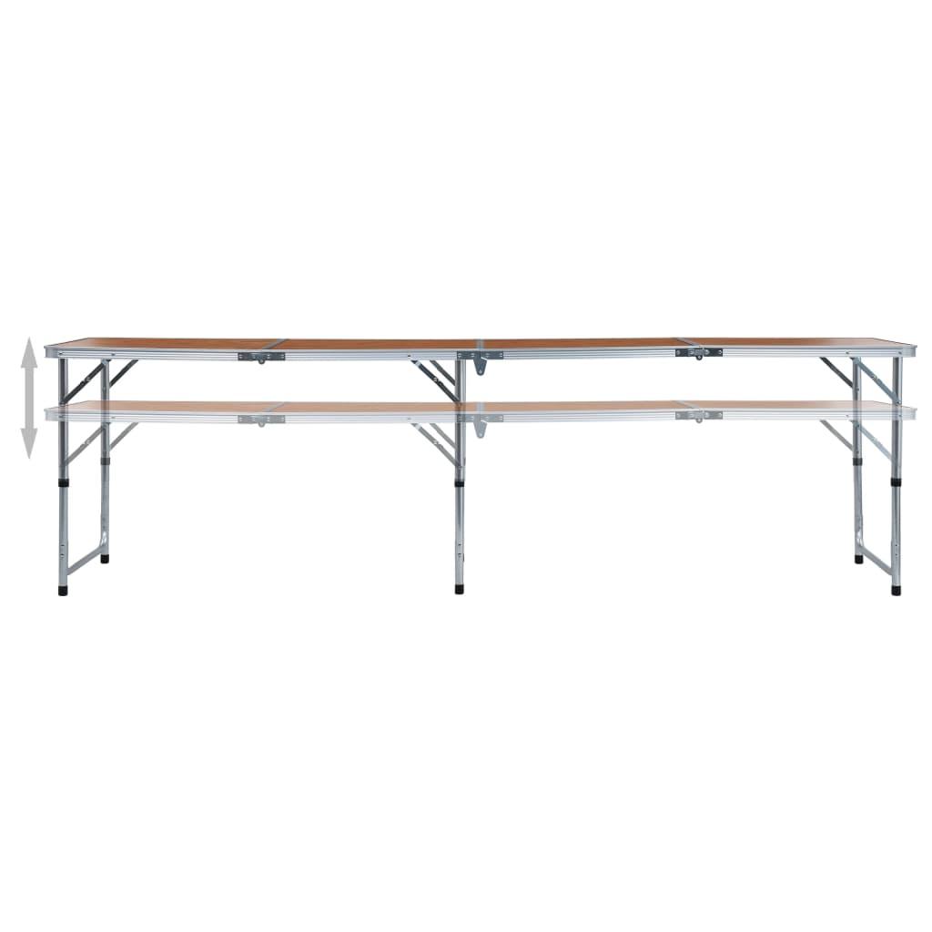 saliekams kempinga galds, alumīnijs, 240x60 cm - amshop.lv