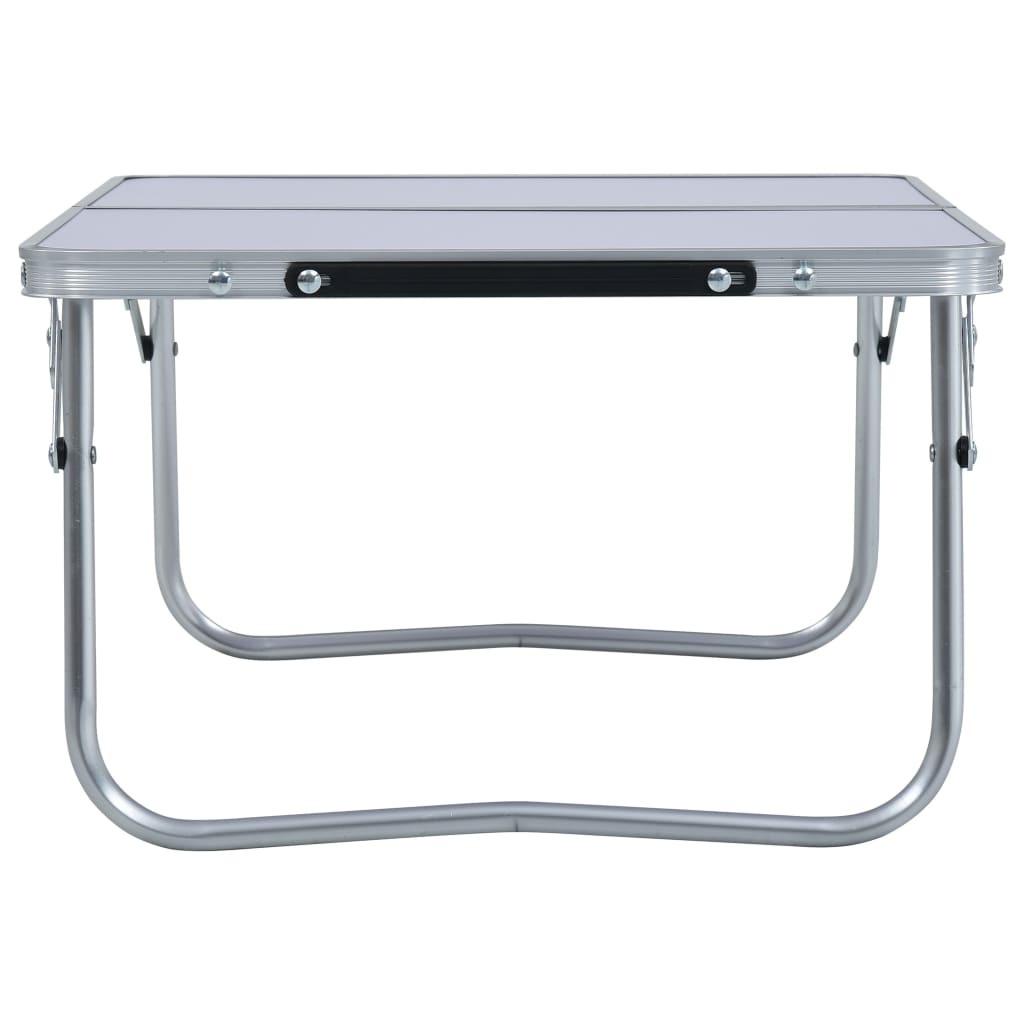 saliekams kempinga galds, balts alumīnijs, 60x40 cm
