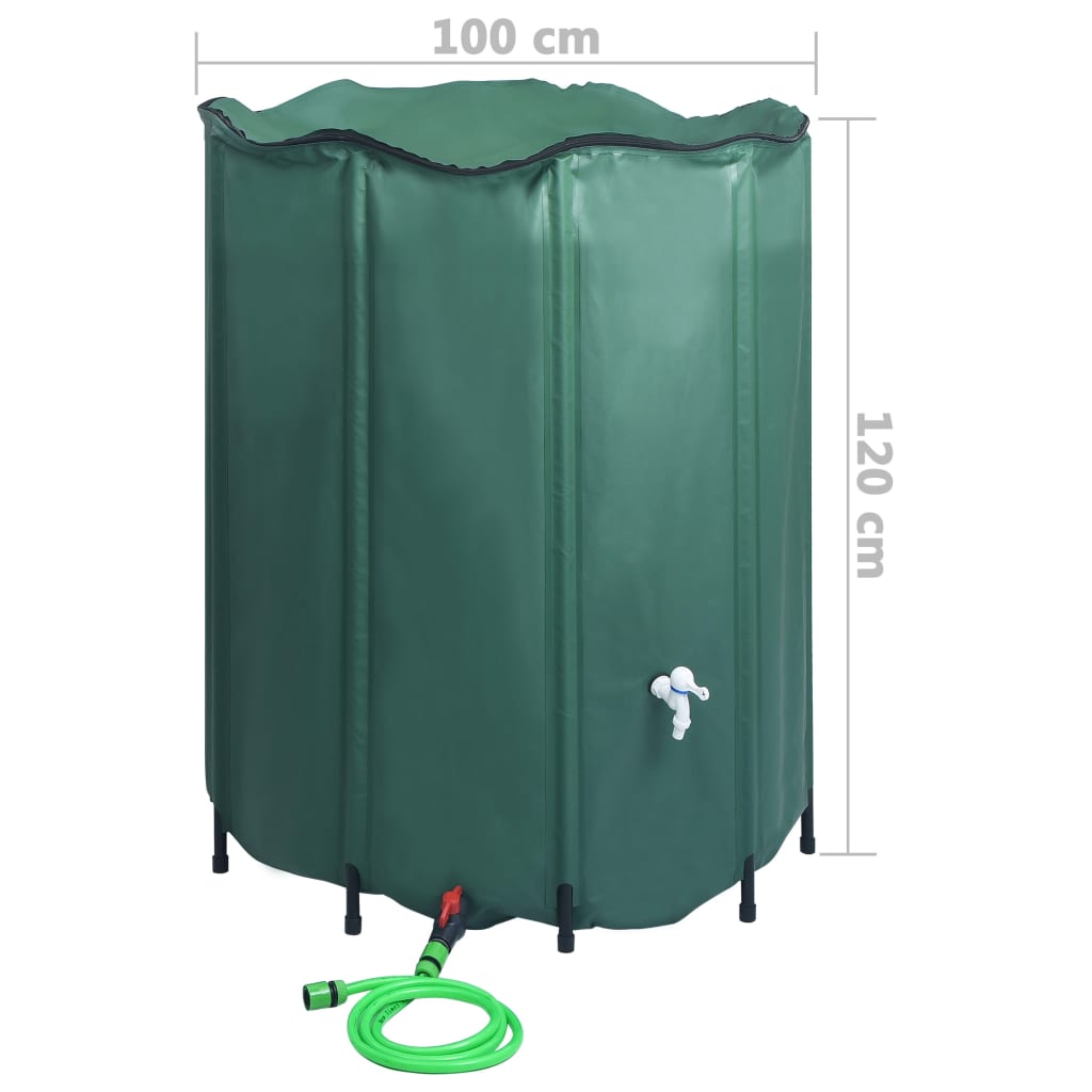 rainwater tank with tap, collapsible, 1000 L