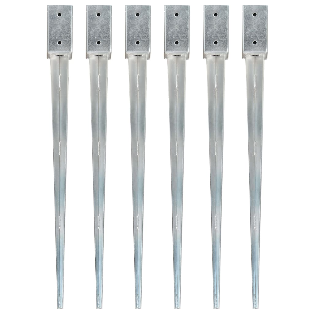 ground pegs, 6 pcs., silver color, 7x7x90 cm, steel