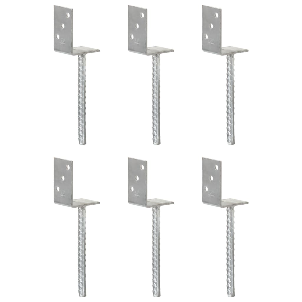 fence fasteners, 6 pcs., silver color, 8x6x30 cm, steel