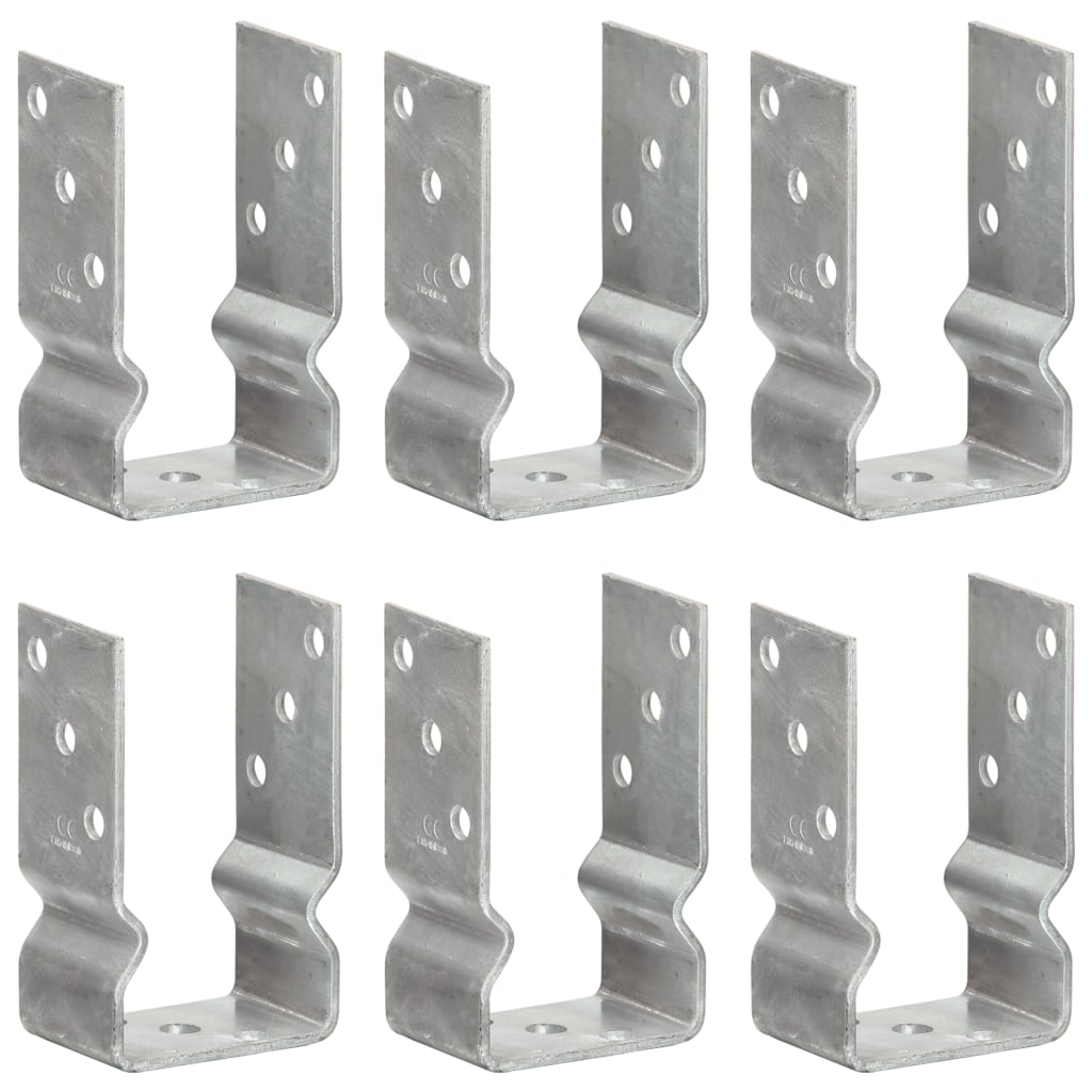fence fasteners, 6 pcs., silver color, 8x6x15 cm, steel