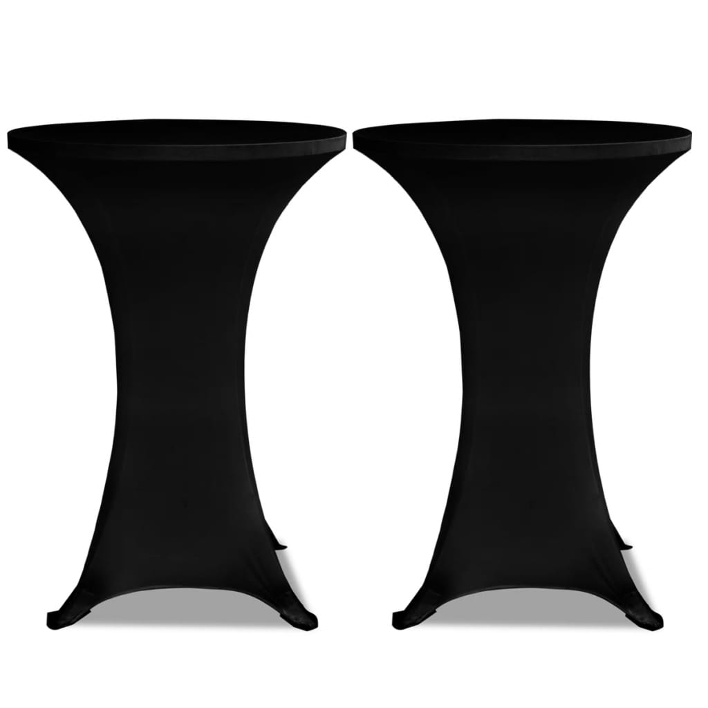 galda pārvalki, 4 gab., Ø 80 cm, melns elastīgs audums