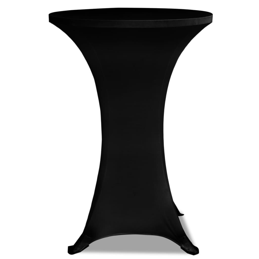 galda pārvalki, 4 gab., Ø 80 cm, melns elastīgs audums