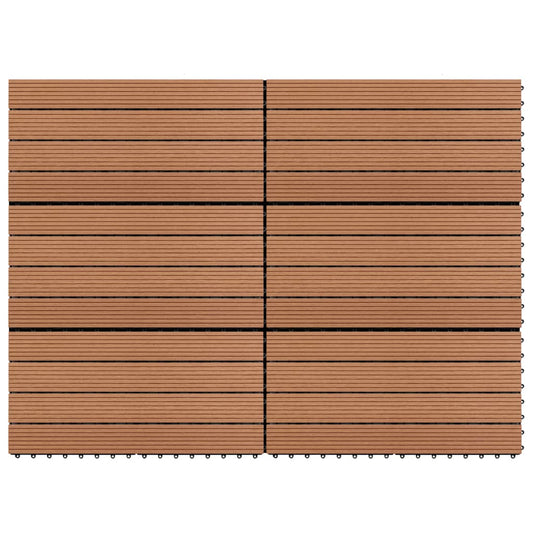 WPC tiles, 60x30 cm, 6 pcs., 1 m², brown