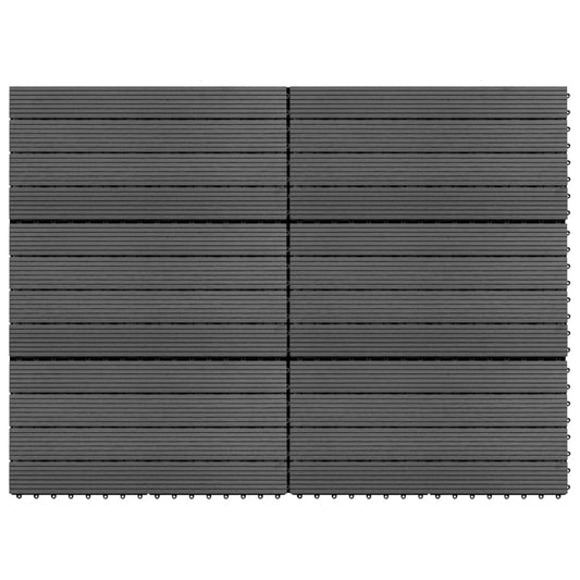 WPC tiles, 60x30 cm, 6 pcs., 1 m², gray