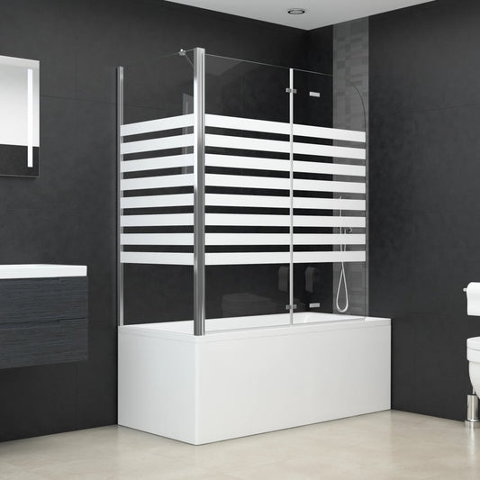 bath wall, 120x68x130 cm, tempered glass, striped