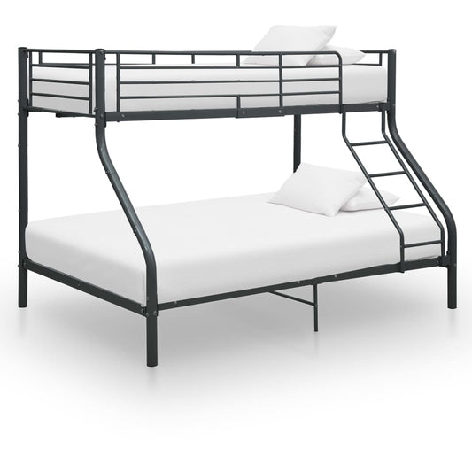 каркас двухъярусной кровати, черный, 140x200/90x200 см, металл