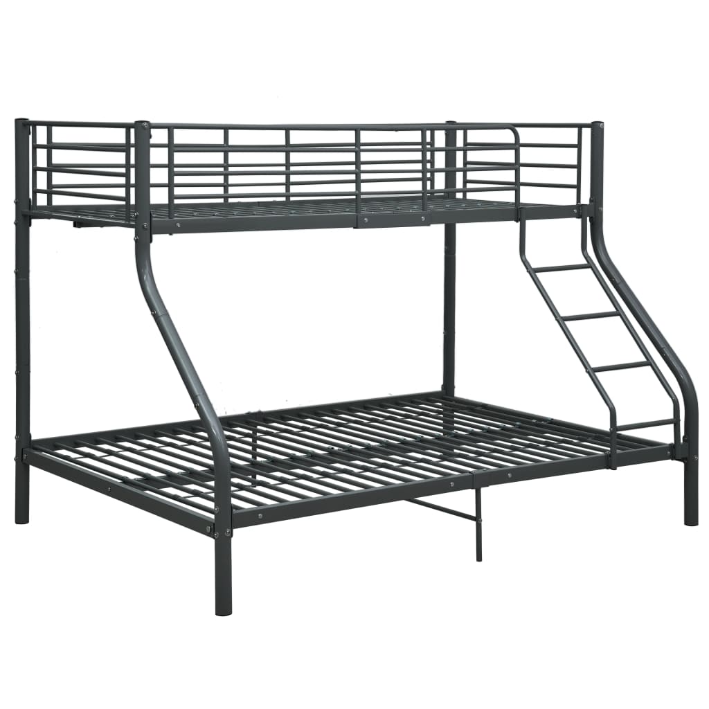 каркас двухъярусной кровати, черный, 140x200/90x200 см, металл