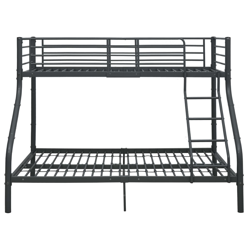 bunk bed frame, black, 140x200/90x200 cm, metal