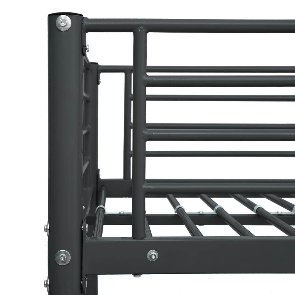 bunk bed frame, black, 140x200/90x200 cm, metal