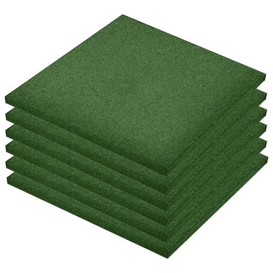 плитки безопасности, 6 шт., зеленые, 50x50x3 см, резиновые