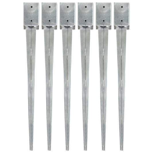ground pegs, 6 pcs., silver color, 9x9x90 cm, steel