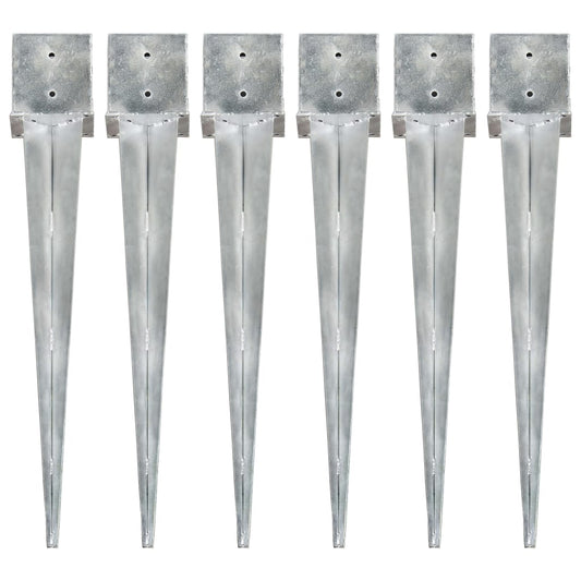 ground pegs, 6 pcs., silver color, 14x14x91 cm, steel